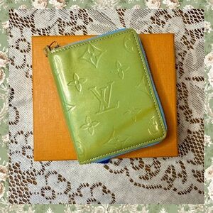 Louis Vuitton Lime Green Vernis Zip Wallet